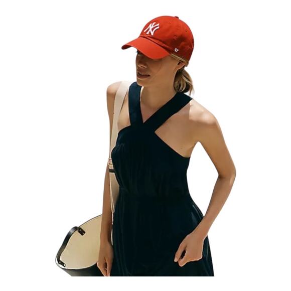 Anthropologie Key Hole Halter Black Jumpsuit Size 6 Black Gauzy - Picture 1 of 10